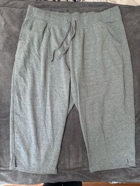 Just My Size Gray Drawstring Track Capri Joggers